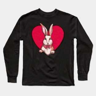 Happy Valentine A Bunny With Heart, Love Symbol Long Sleeve T-Shirt